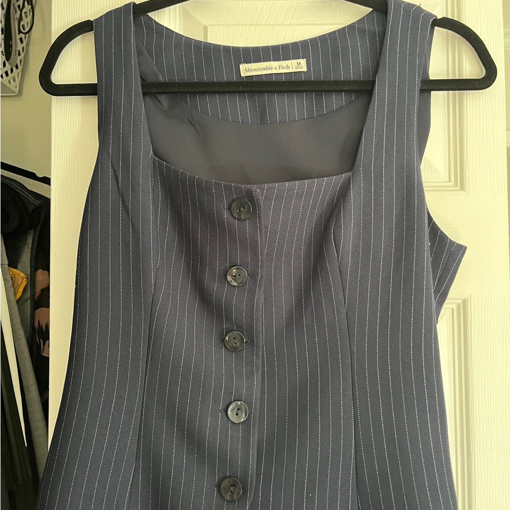 Abercrombie & Fitch Navy Pinstripe Sleeveless top
